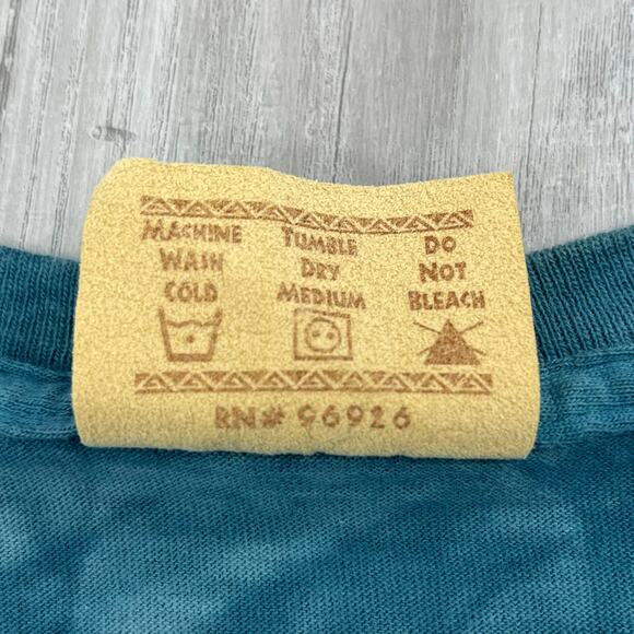 Vintage The Mountain 1997 Native American Horseback Short Sleeve Tie Dye T-Shirt - Picture 7 of 9